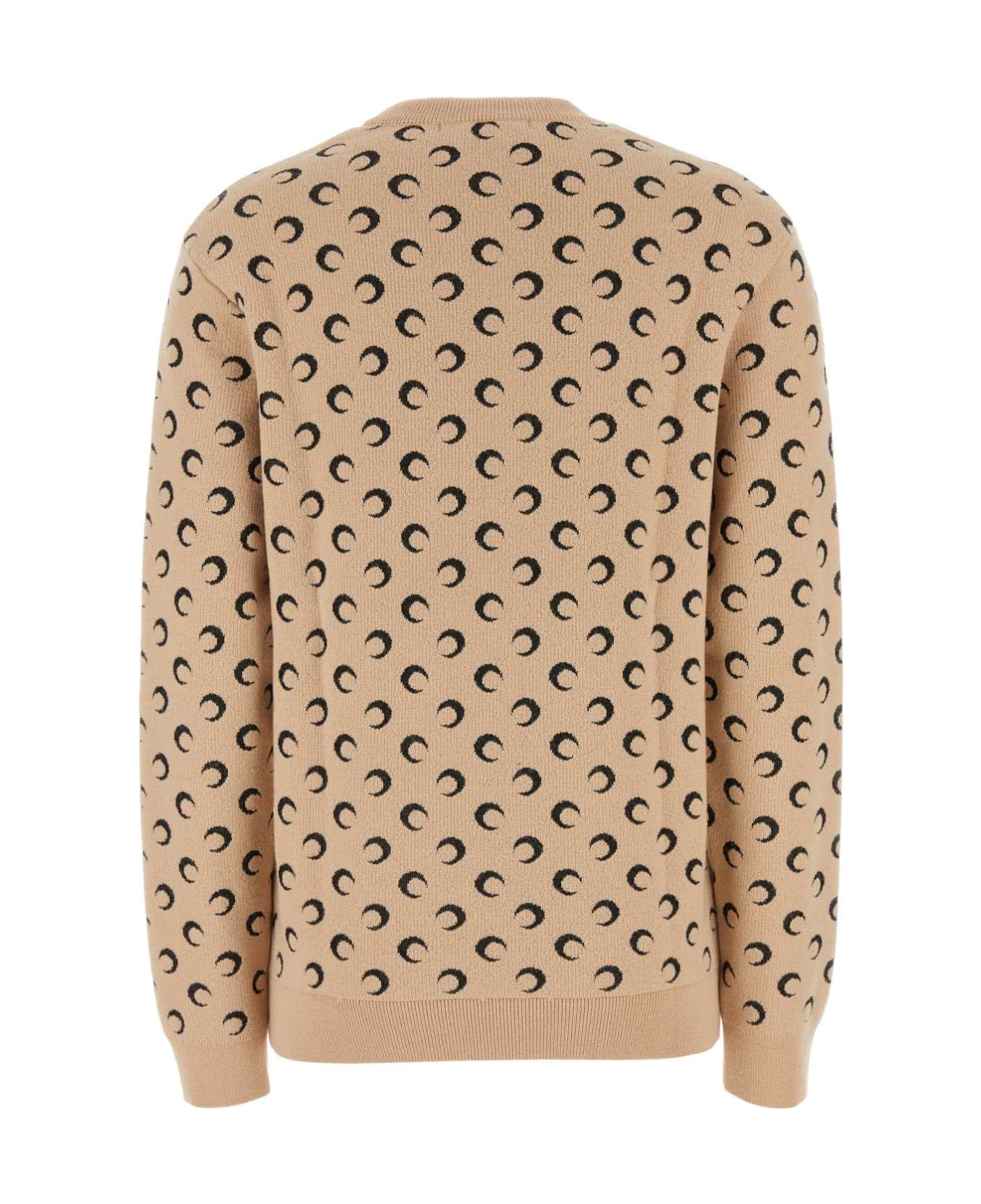 Marine Serre Embroidered Wool Sweater - TAN
