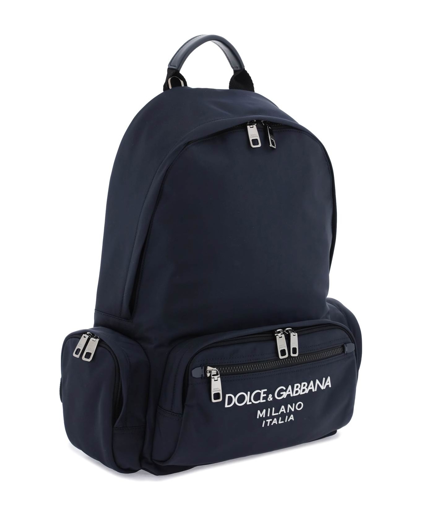 Dolce & Gabbana Nylon Backpack With Logo - BLU BLU NAVY (Blue) バックパック