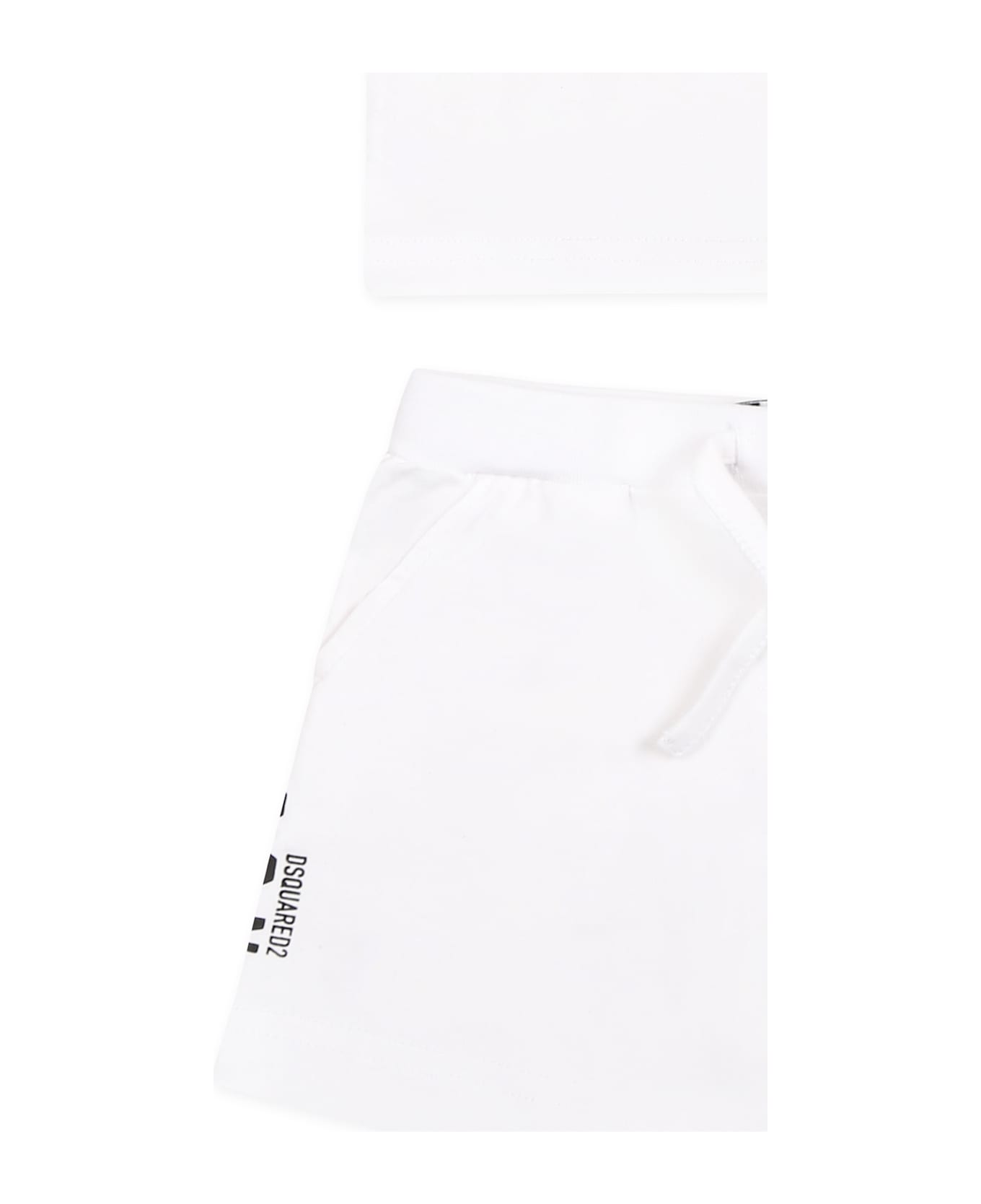 Dsquared2 White Set For Baby Boy With Black Logo - White
