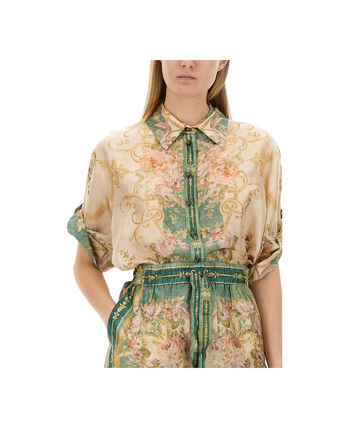 Zimmermann Floral Print Shirt - BROWN シャツ