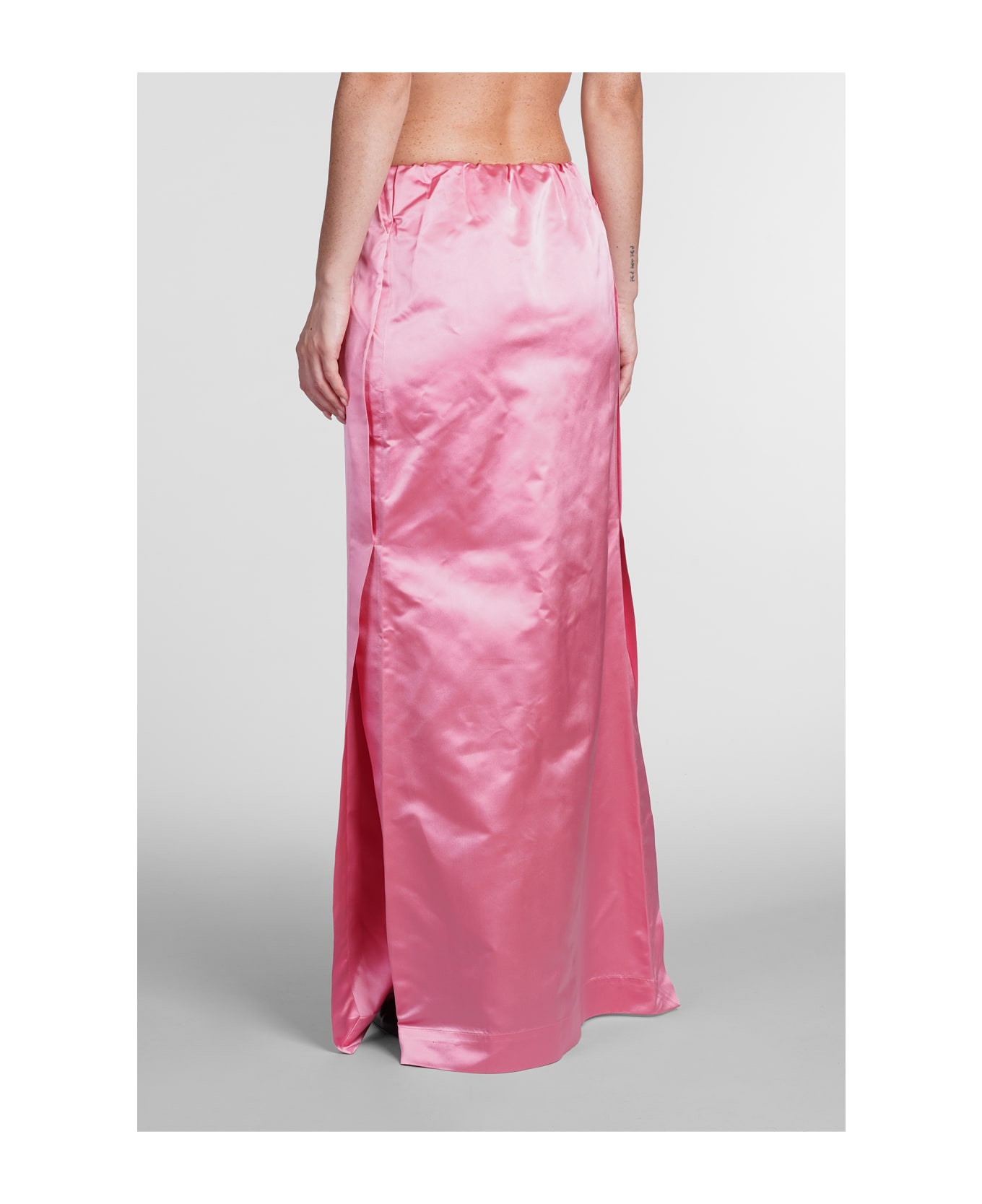 Sa Su Phi Skirt In Rose-pink Silk - rose-pink