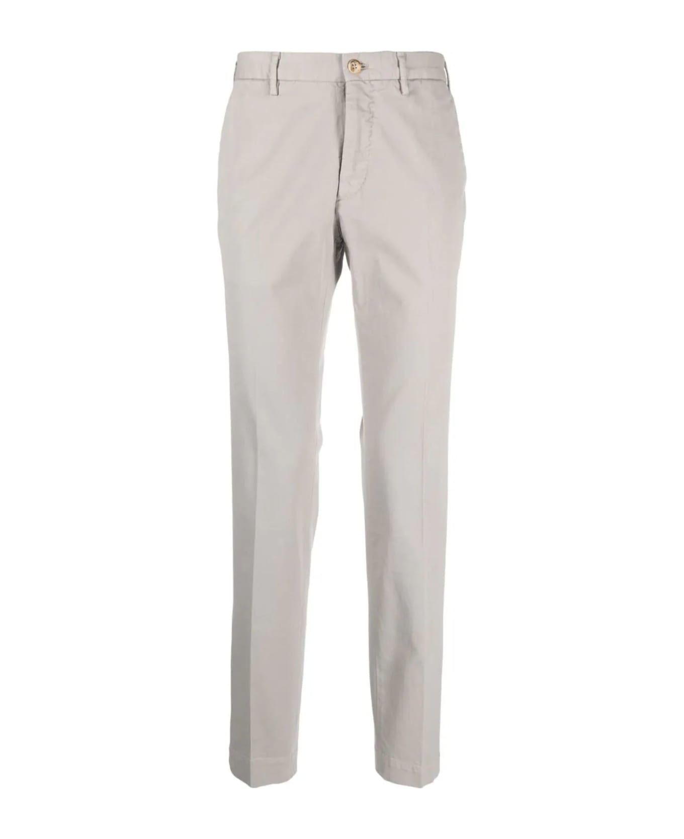 Incotex Light Grey Stretch-cotton Trousers - Grey