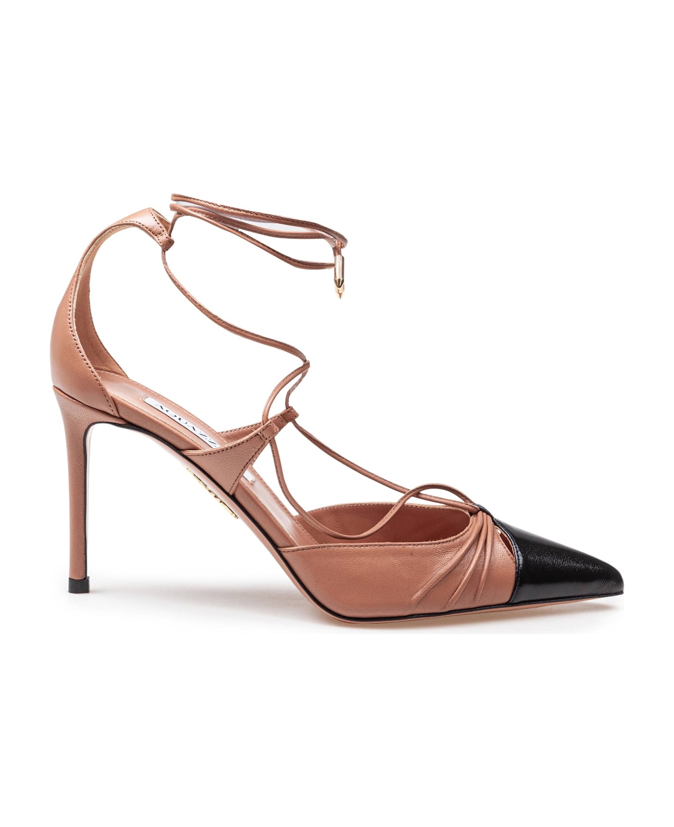 Aquazzura Gabi Pump 85 Nappa Leather Decollete' Color Pink/black - Pink