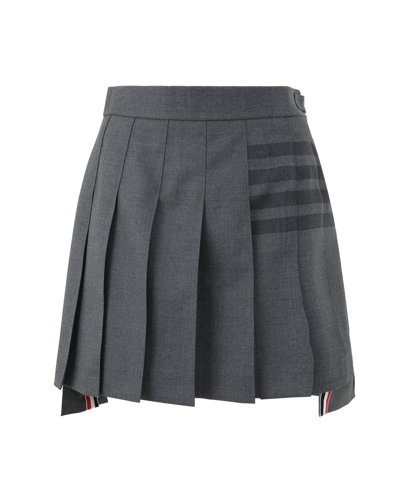 Thom Browne 4 Bar Striped Pleated Mini Skirt - 035