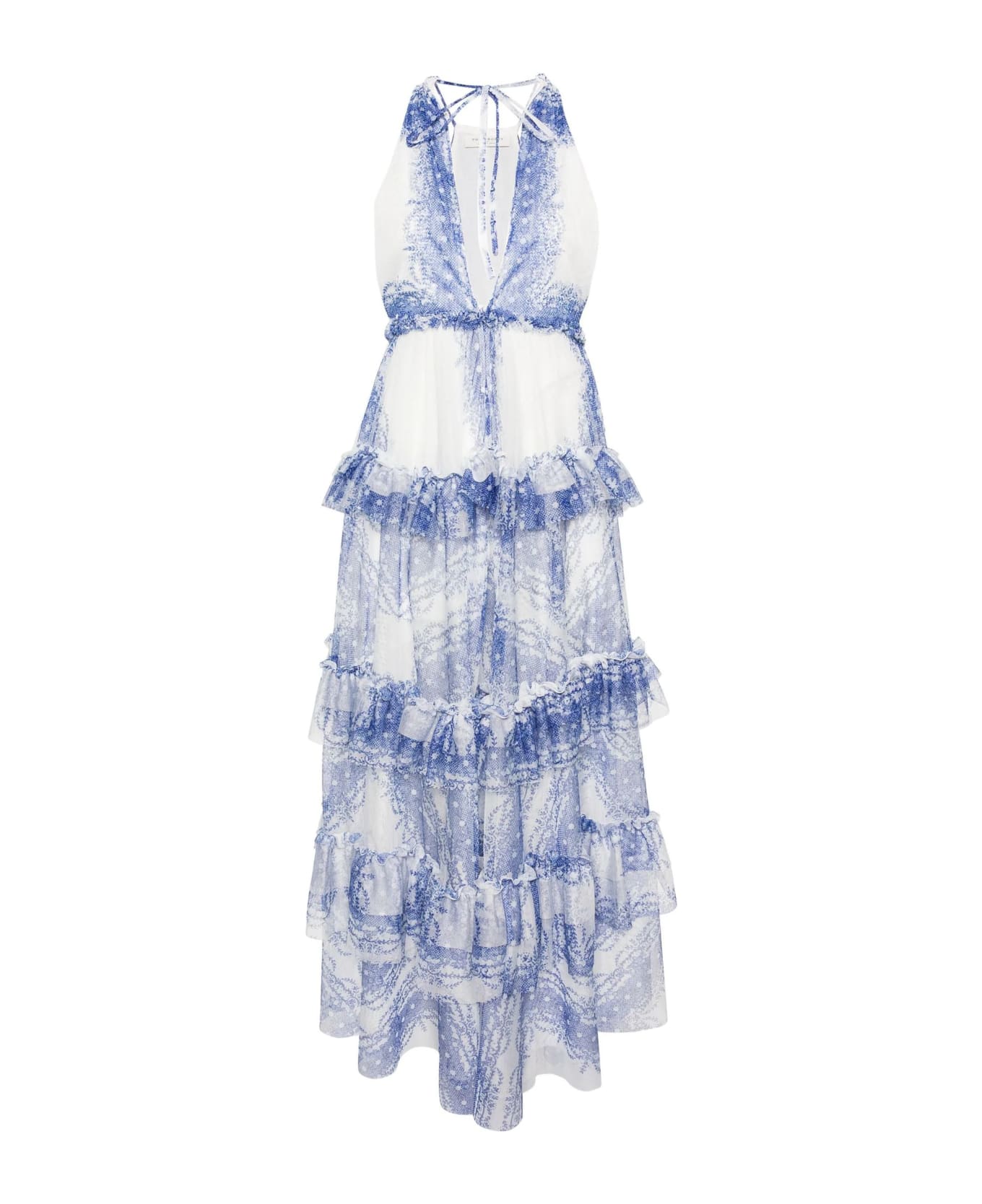 Philosophy di Lorenzo Serafini Blue And White Maxi Dress - White ワンピース＆ドレス