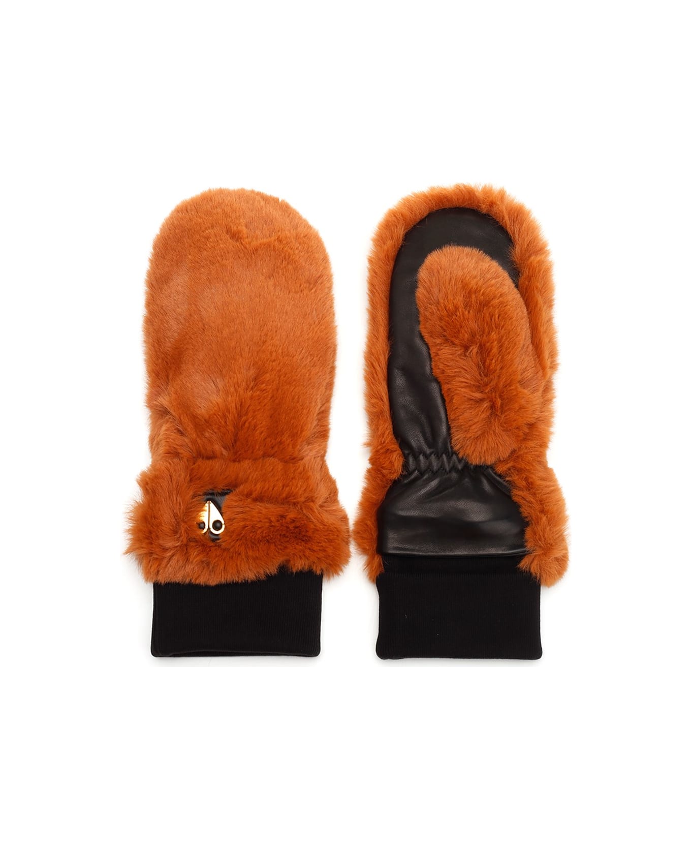Moose Knuckles Gloves In Eco Fur - Brown