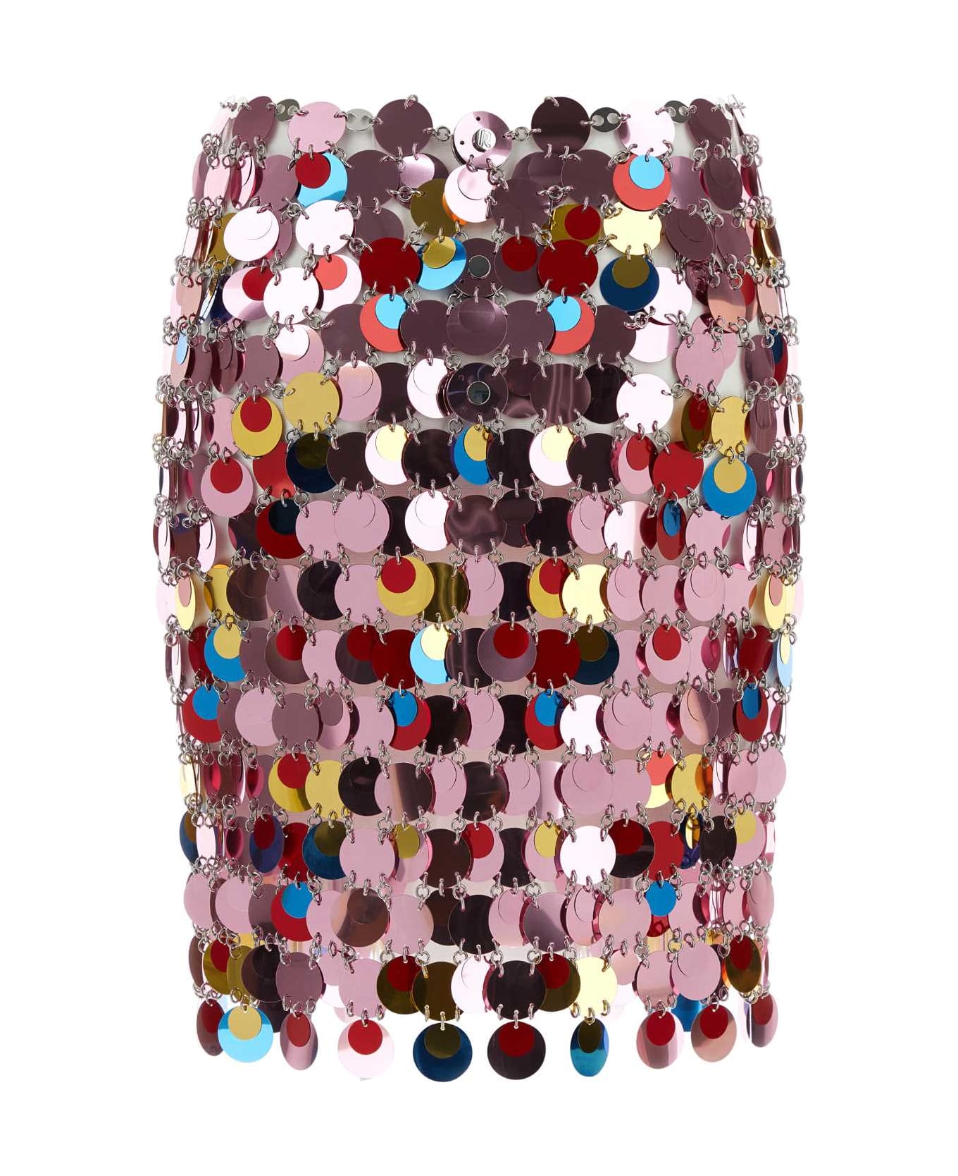 Paco Rabanne Multicolor Maxi Sequins Skirt - PINKMULTICO