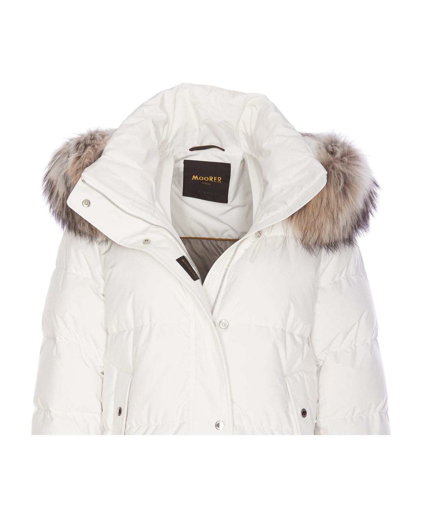 Moorer Breuil Fur Down Jacket - White