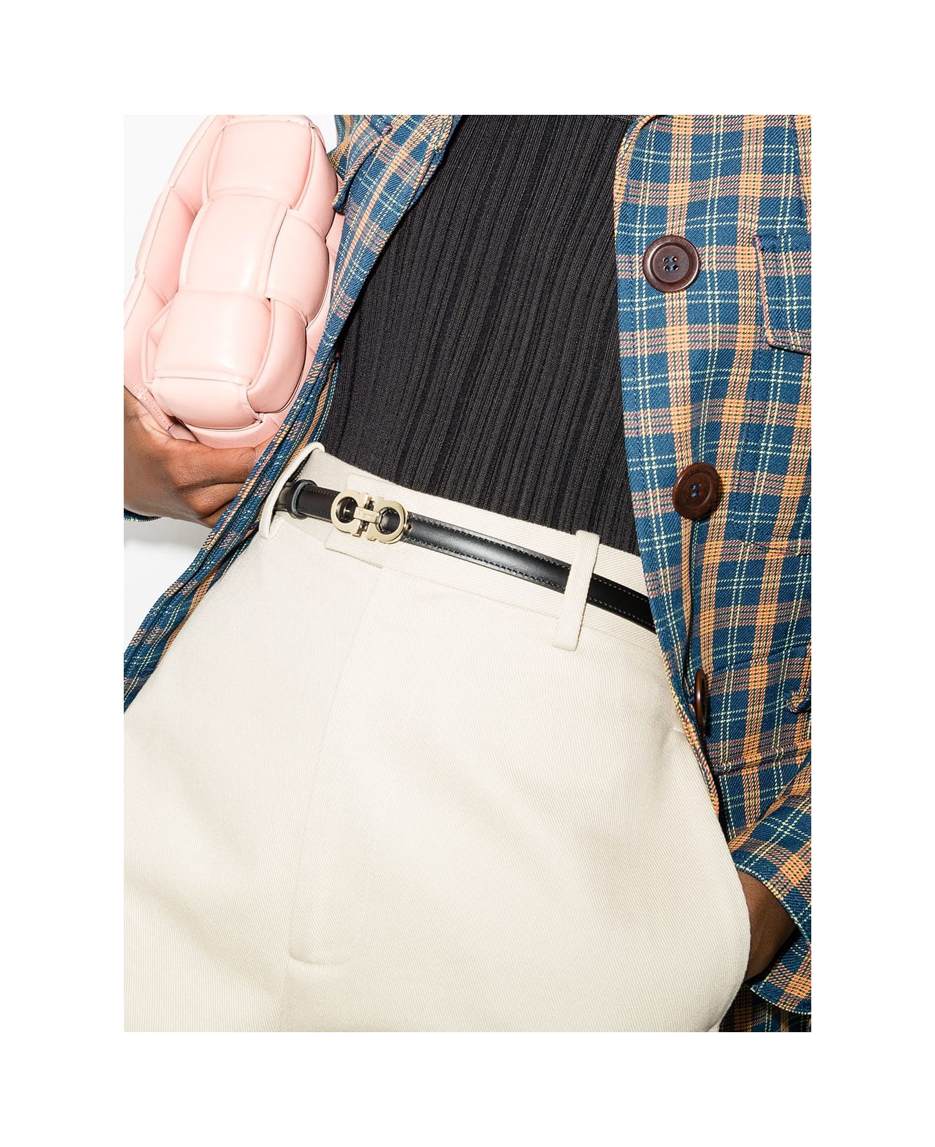 Ferragamo Gancini Leather Belt - Black