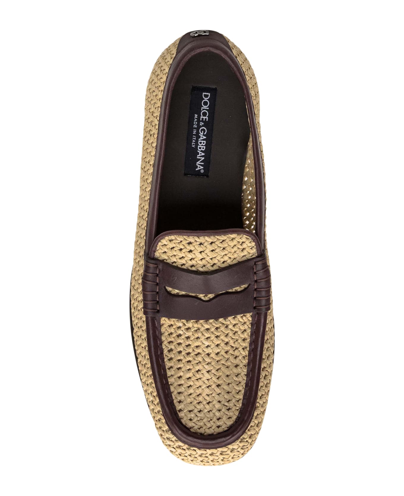 Dolce & Gabbana Macramé Slipper - NATURALE/CACAO