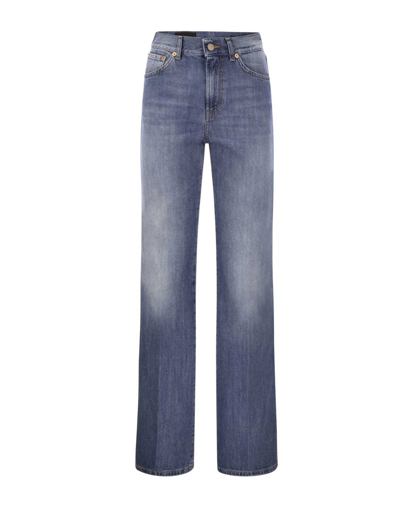 Dondup Blue Cotton Denim Jeans - Medium Denim デニム