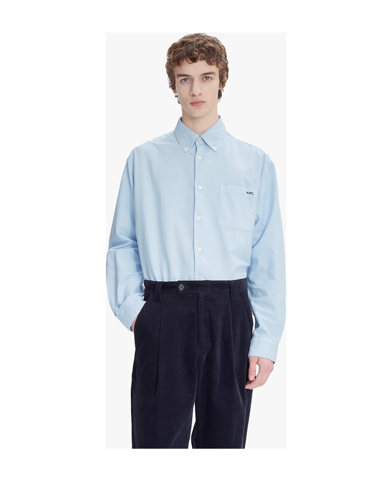 A.P.C. Chemise Mateo Logo - Iab Bleu Clair