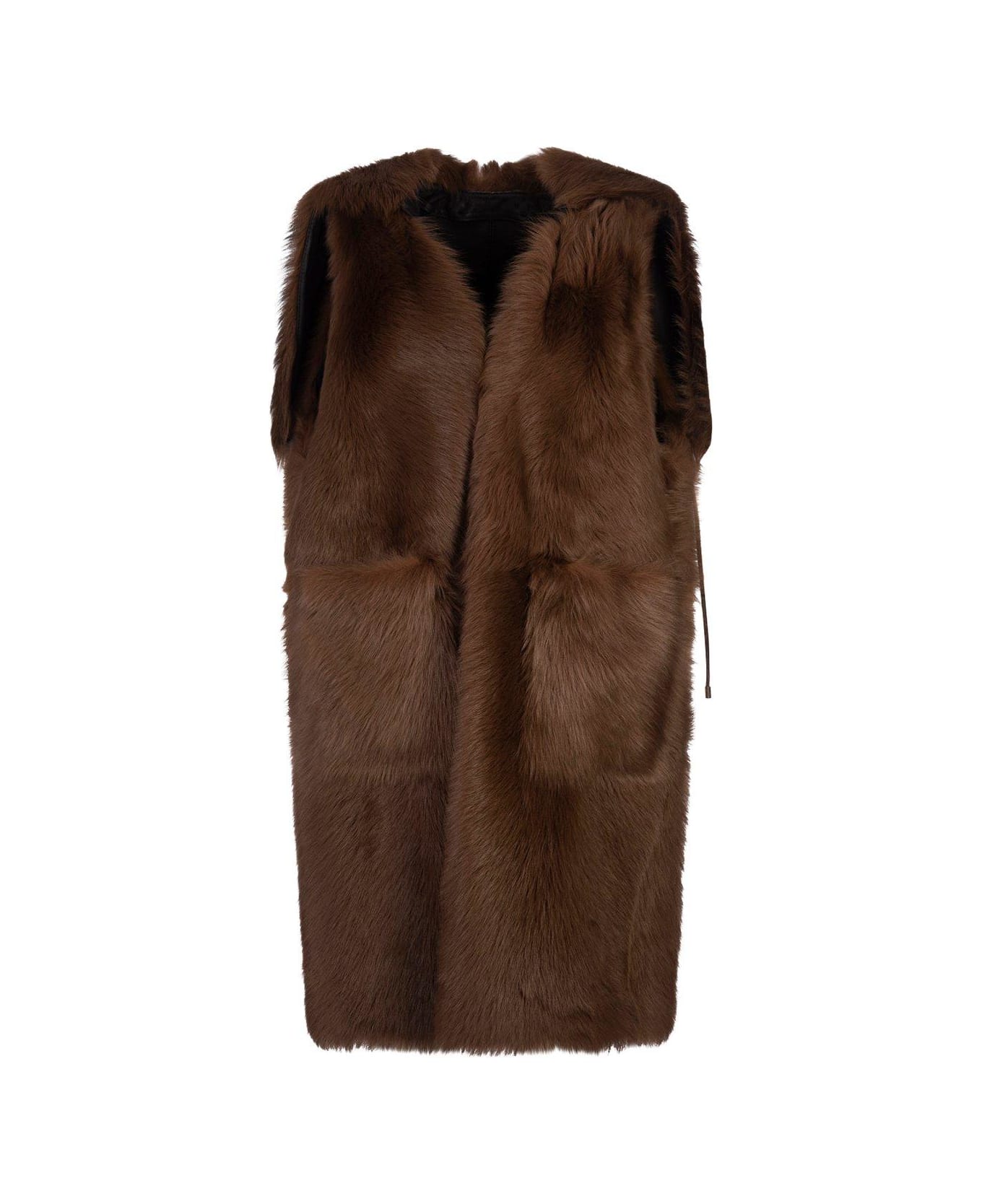 Max Mara Reversible Open-front Vest - Brown