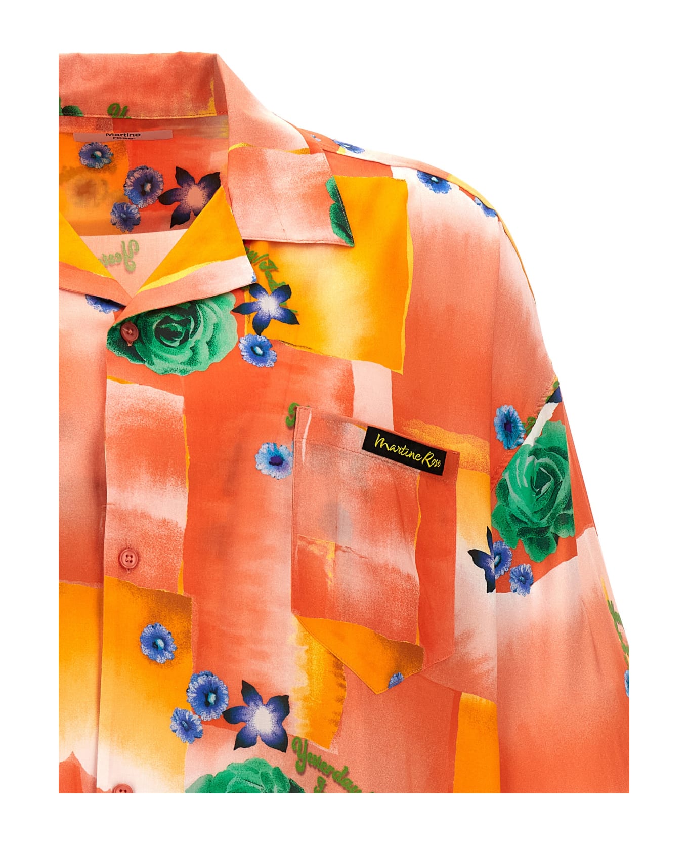 Martine Rose 'today Floral Coral' Shirt - ORANGE