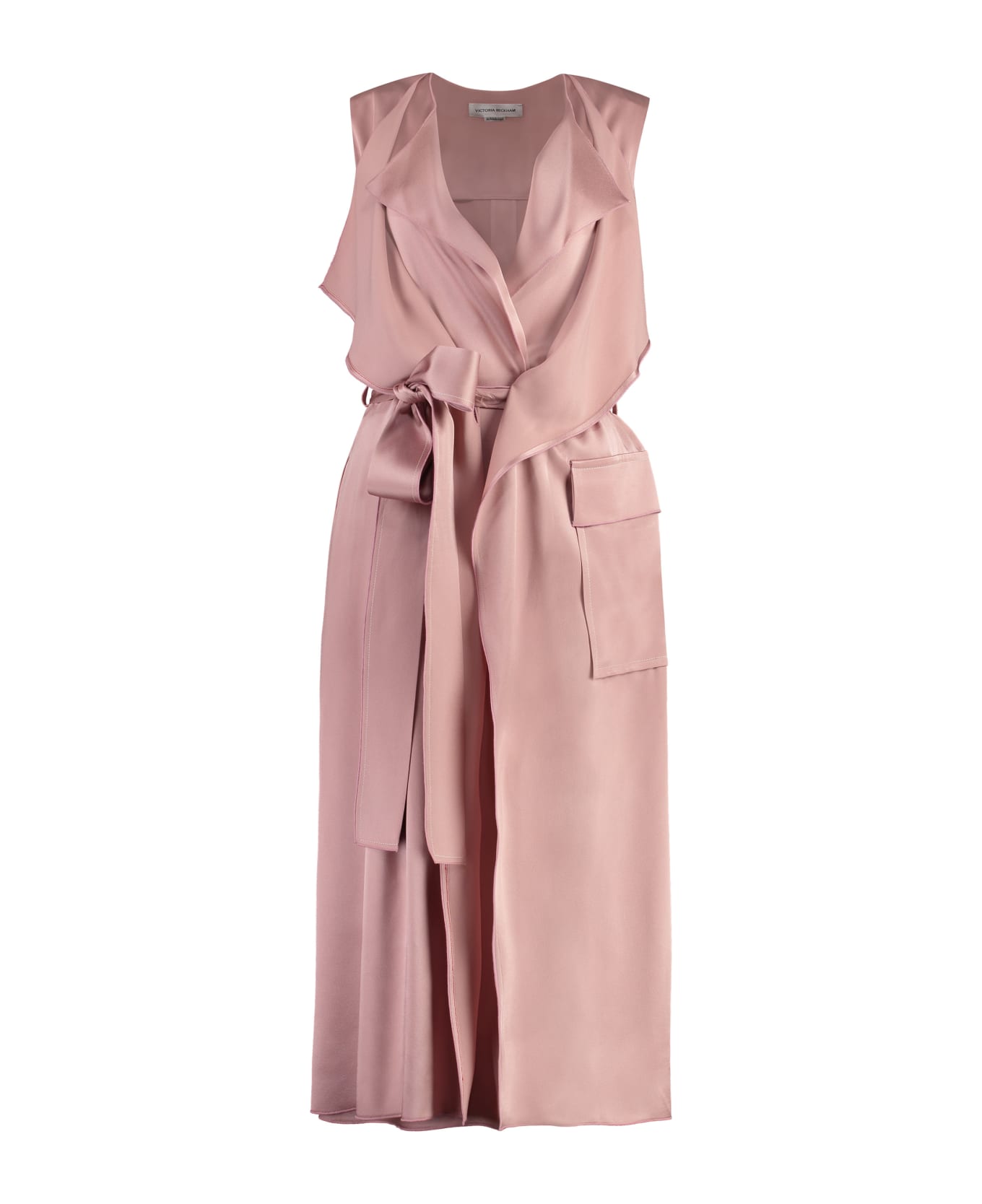 Victoria Beckham Midi Dress With Belt - Pink