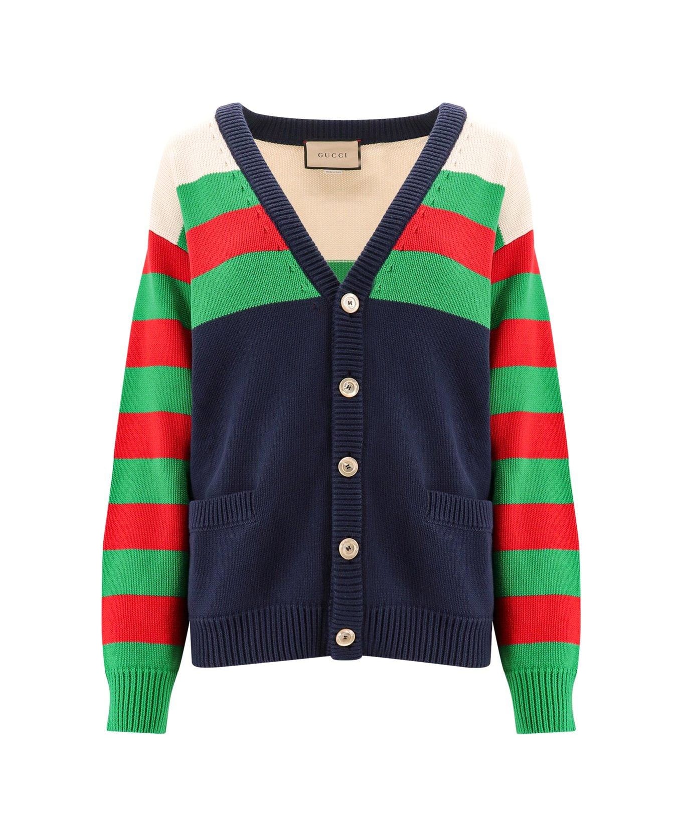 Gucci Striped Button-up Cardigan - MULTICOLOUR