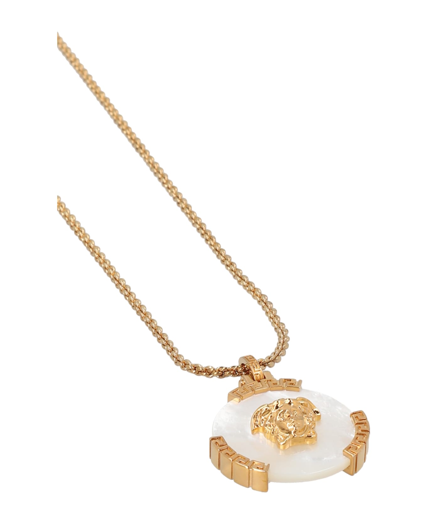 Versace 'medusa' Mother-of-pearl Necklace - Gold
