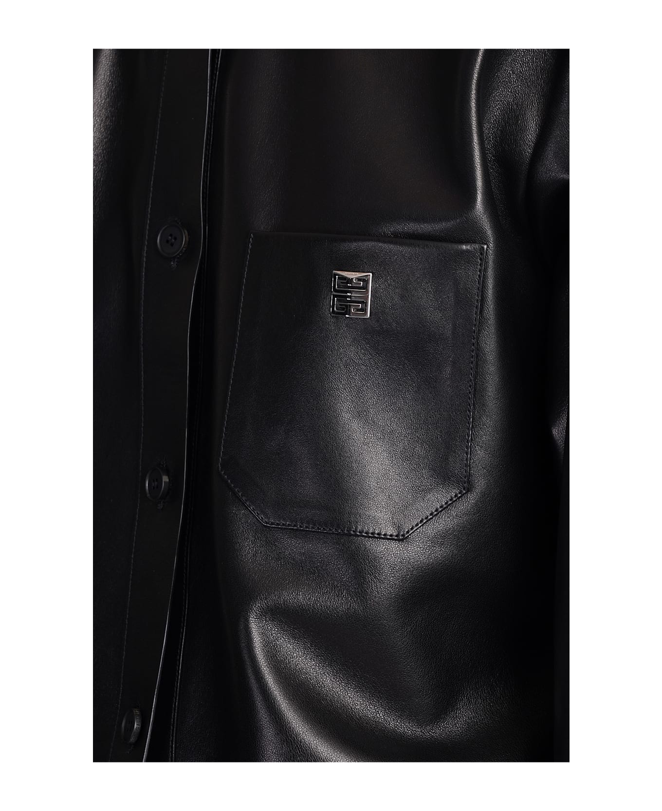 Givenchy Shirt In Black Leather - black