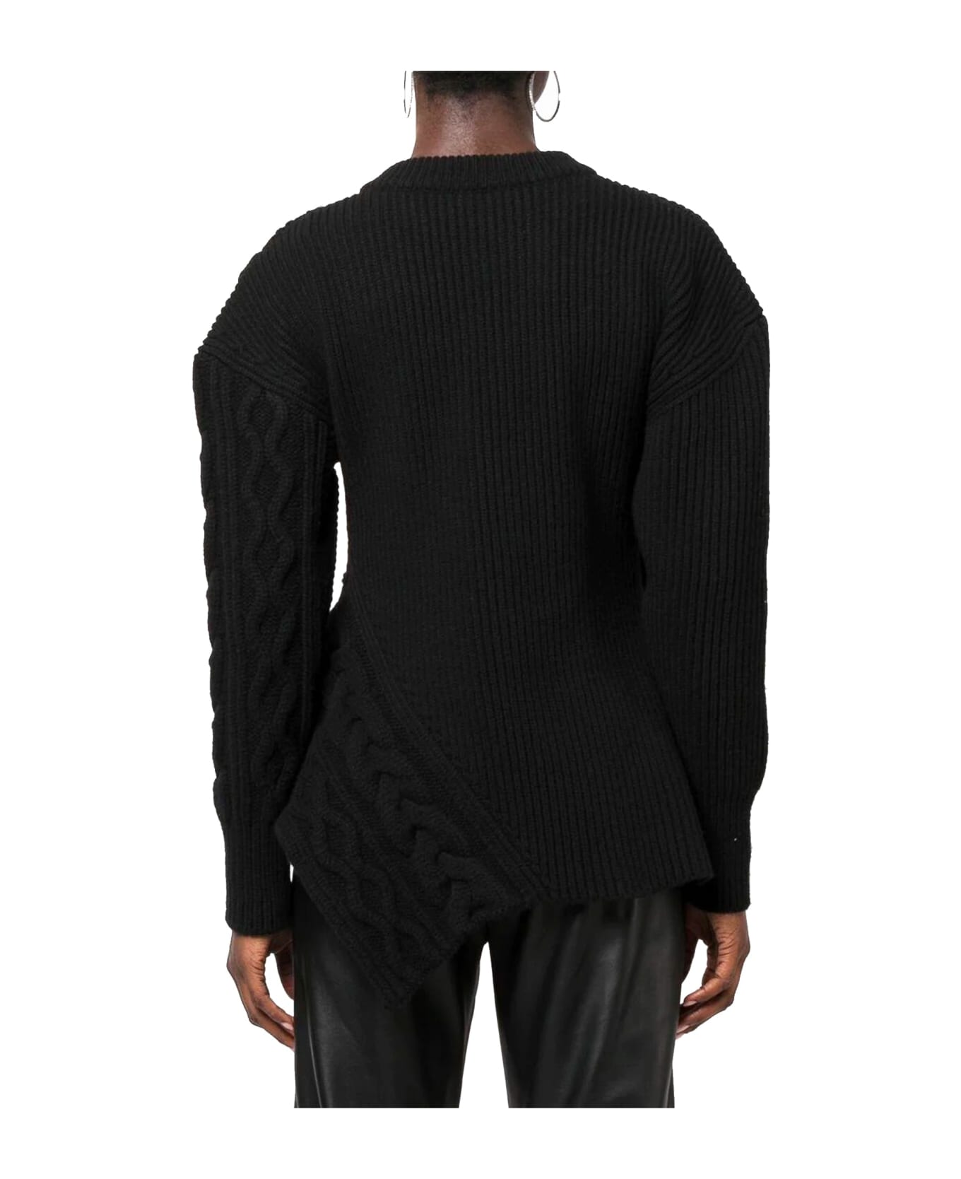 Alexander McQueen Asymmetric Wool Jumper - Black ニットウェア
