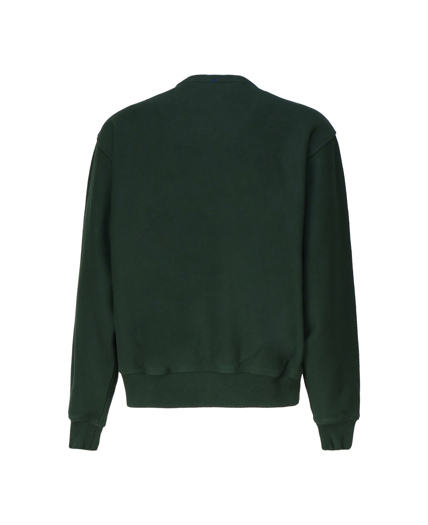Burberry Logo Embroidered Ribbed Sweatshirt - Ivy