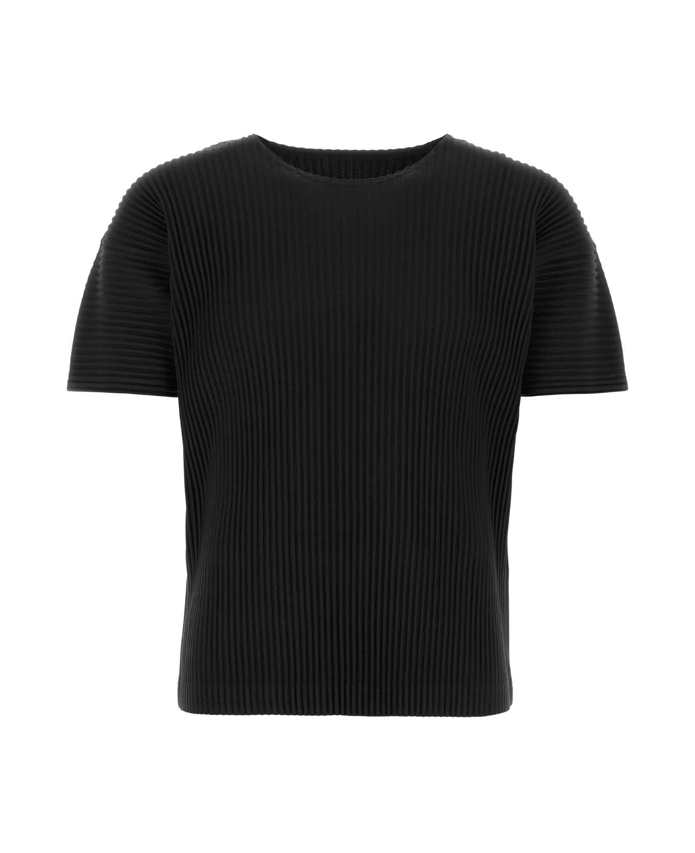 Homme Plissé Issey Miyake Black Polyester T-shirt - BLACK