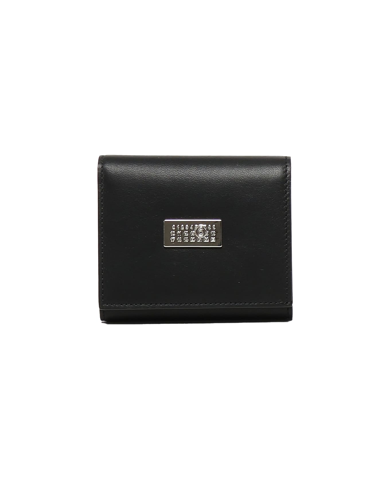MM6 Maison Margiela Bi-fold Wallet With Logo - Black