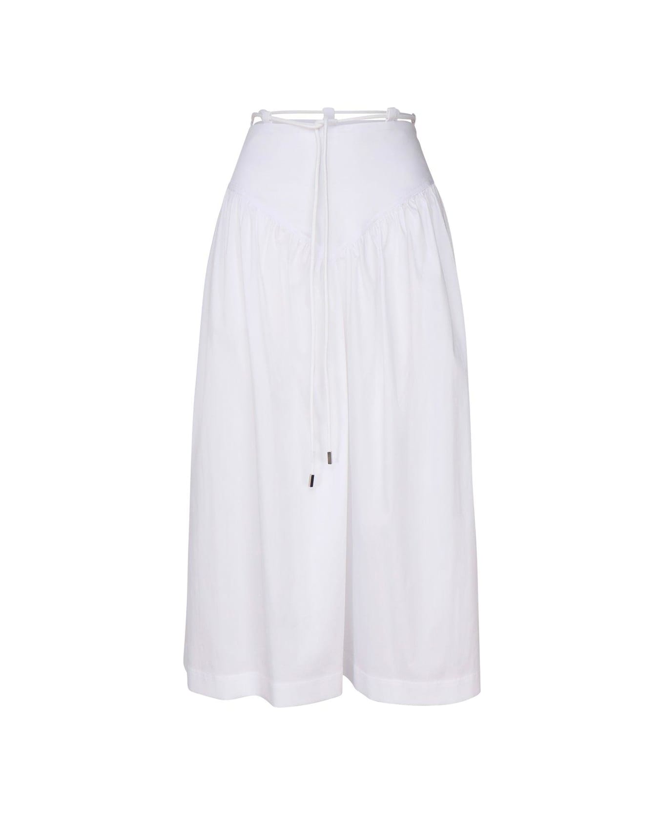 Pinko Drawstring A-line Midi Skirt - Bianco brill. スカート