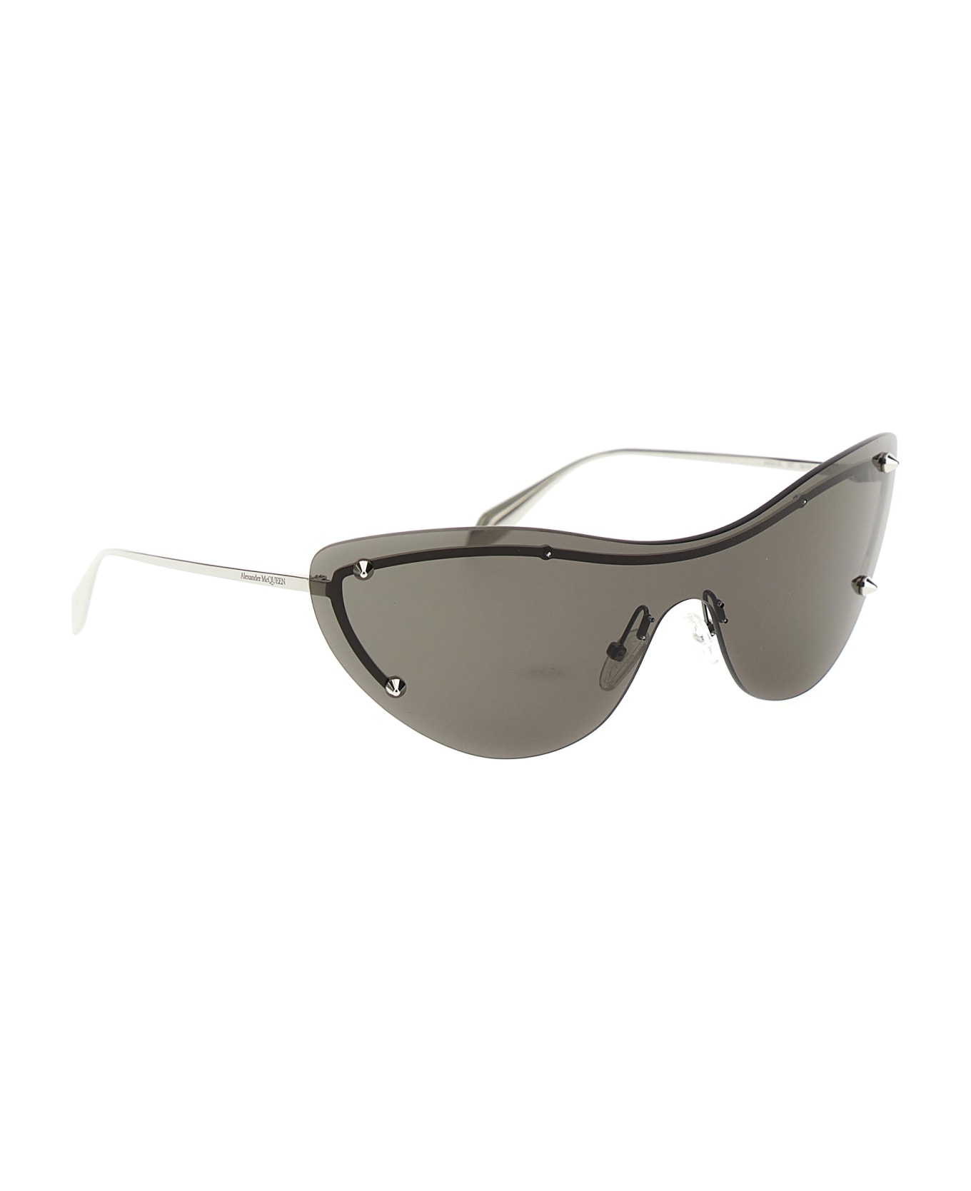 Alexander McQueen 'spike Studs Cat-eye Mask' Sunglasses - Silver