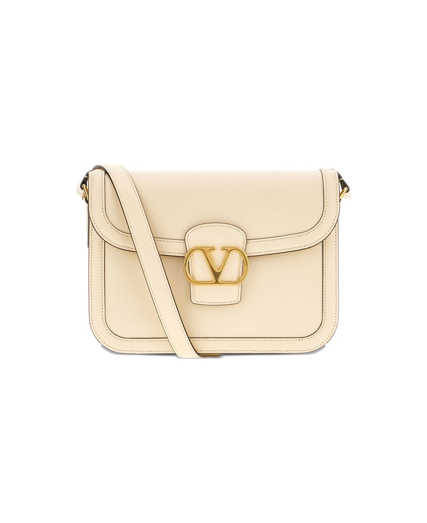 Valentino Garavani 9to5 Calfskin Shoulder Bag - White