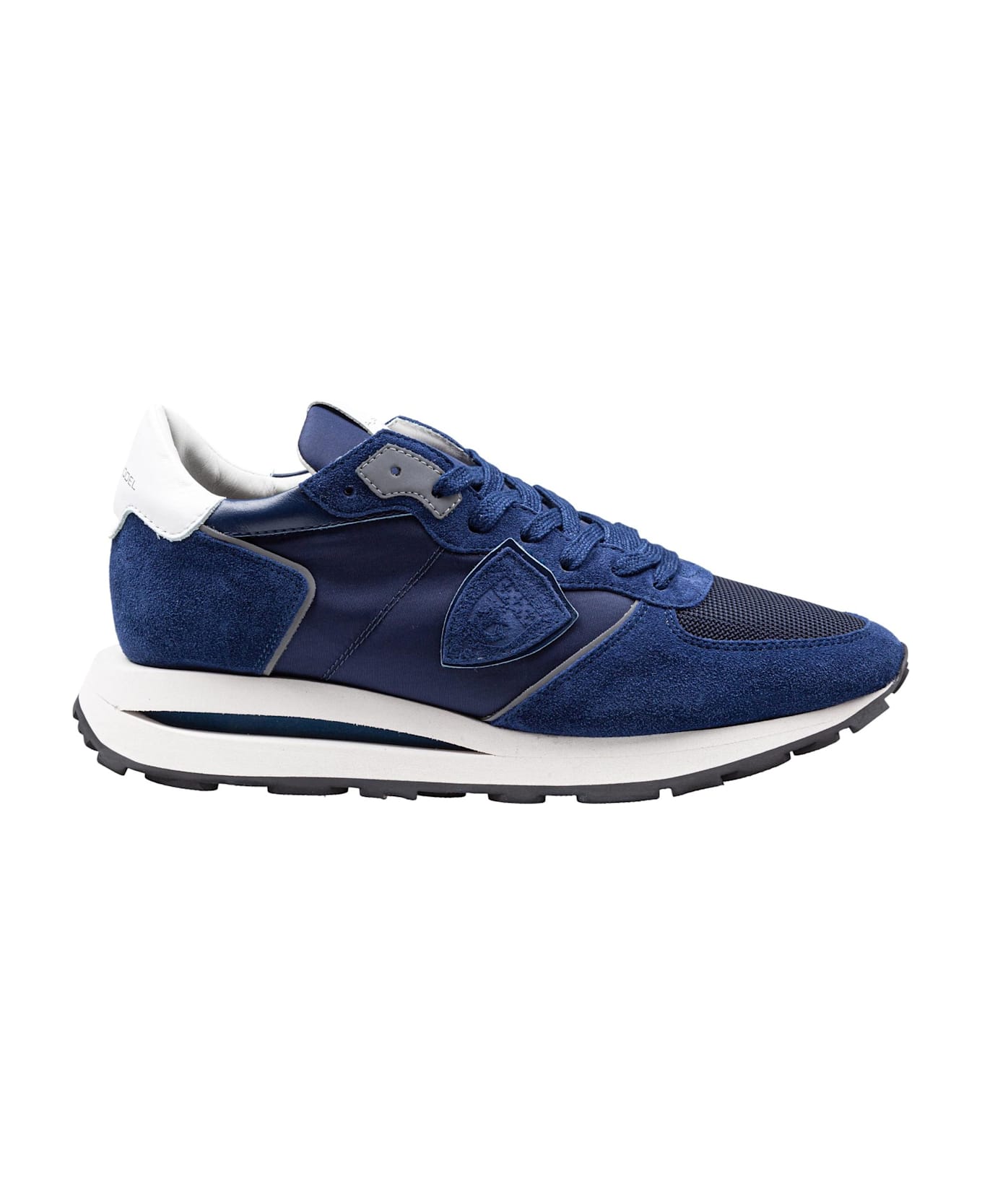 Philippe Model Sneakers Tropez In Tessuto Tecnico E Suede Colore Blu - BLUE