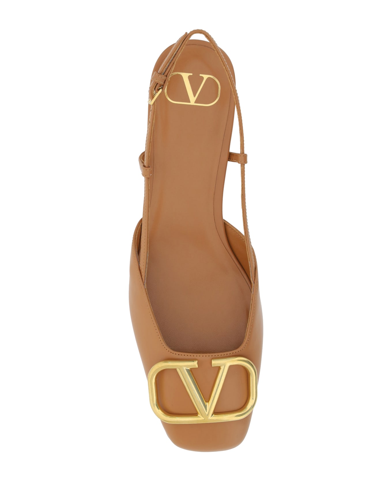 Valentino Garavani Vlogo Ballerinas - Almond Beige