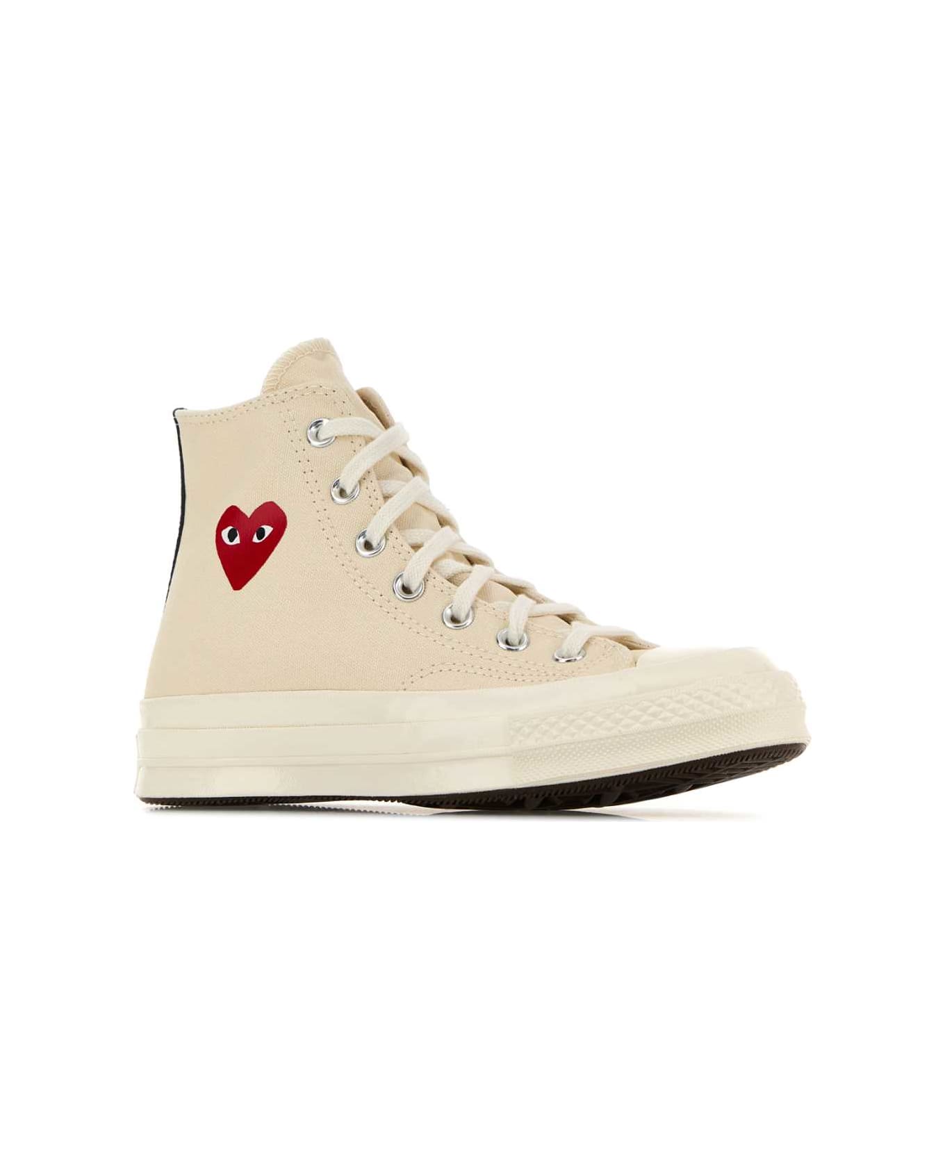 Comme des Garçons Play Ivory Canvas Comme Des Garã§ons X Converse Sneakers - BEIGE
