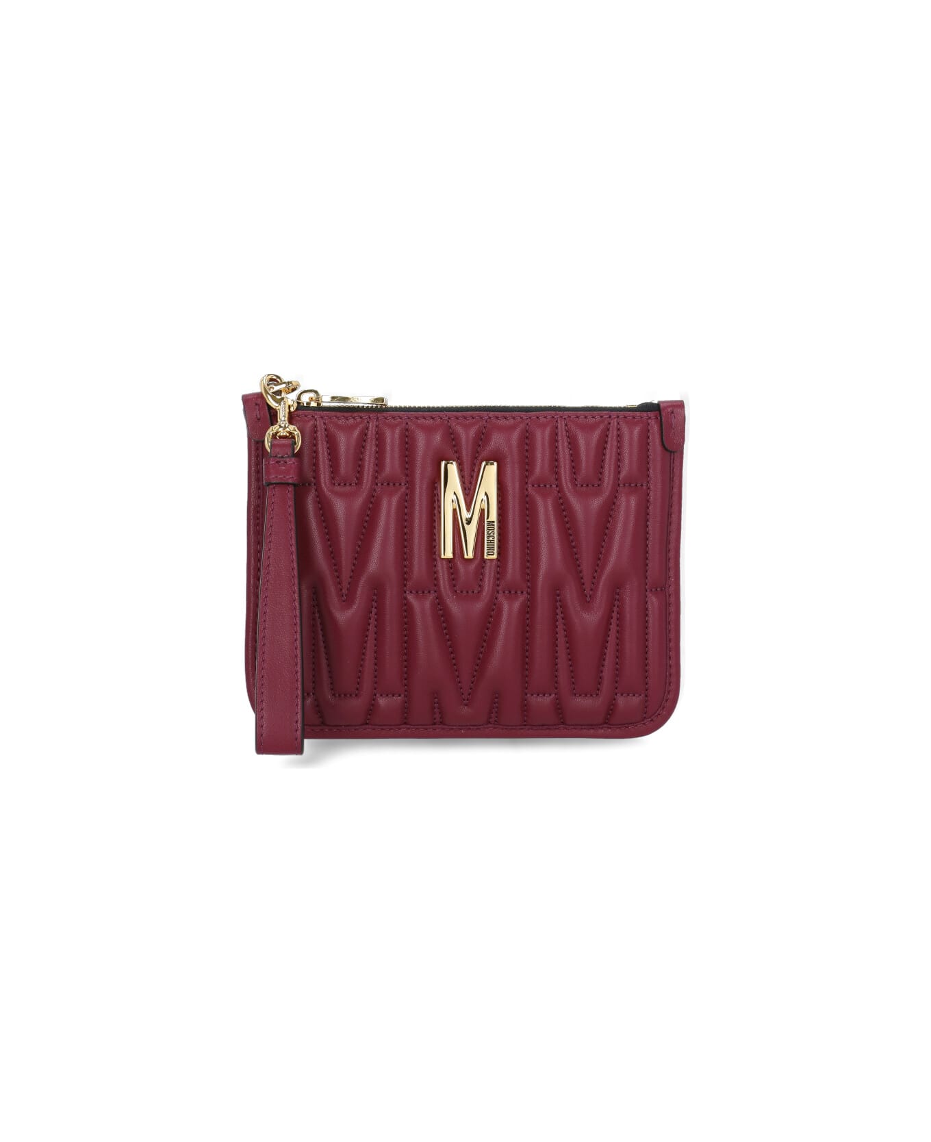 Moschino Leather Pochette - Bordeaux