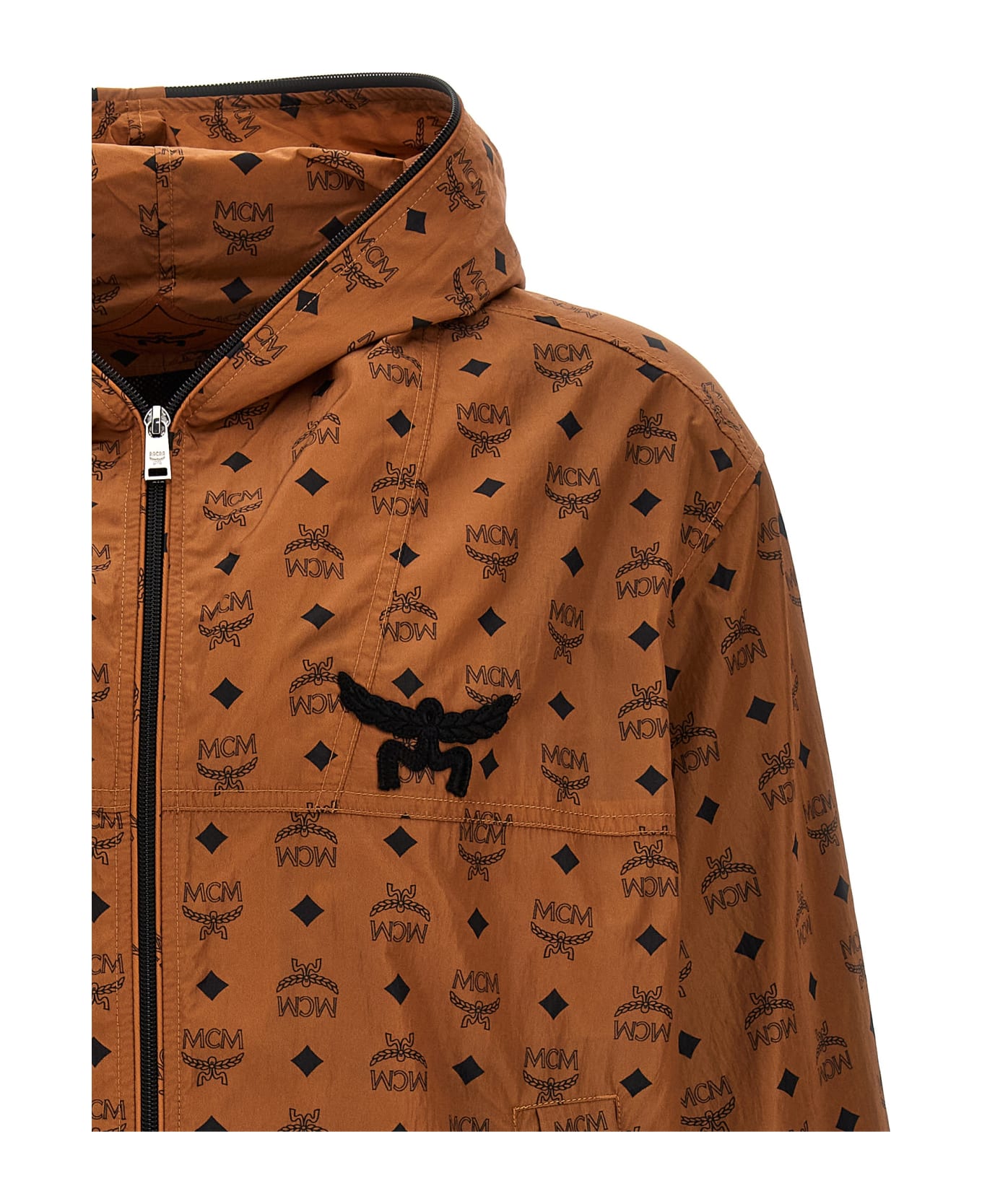MCM Logo Print Hooded Jacket - Brown ジャケット