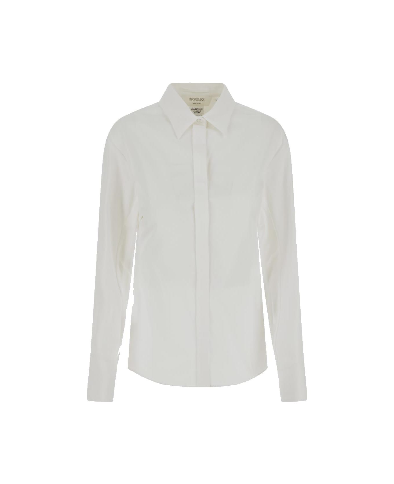 SportMax Button-up Long Sleeved Shirt - WHITE シャツ