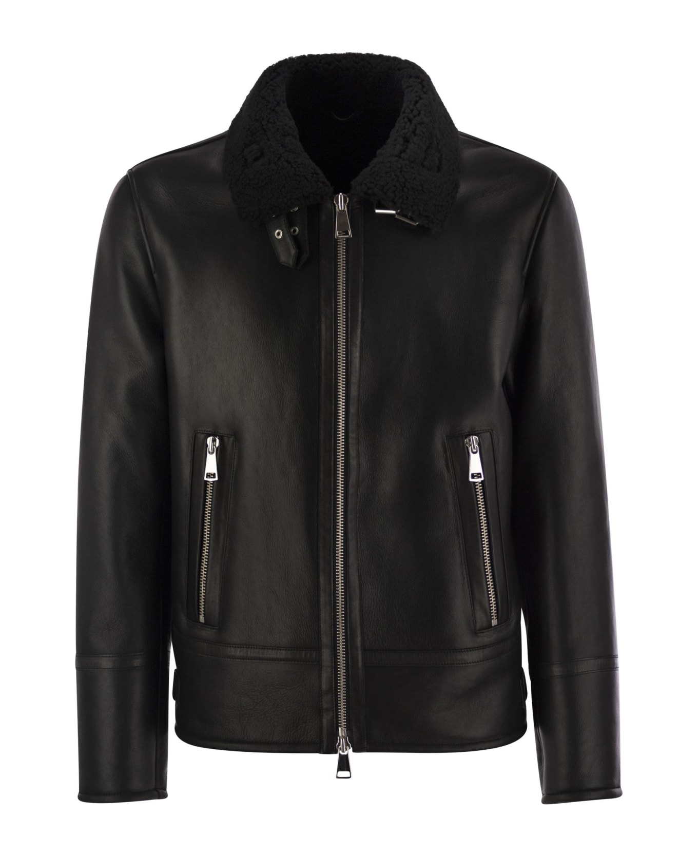 Dondup Regular Shearling Jacket - Black