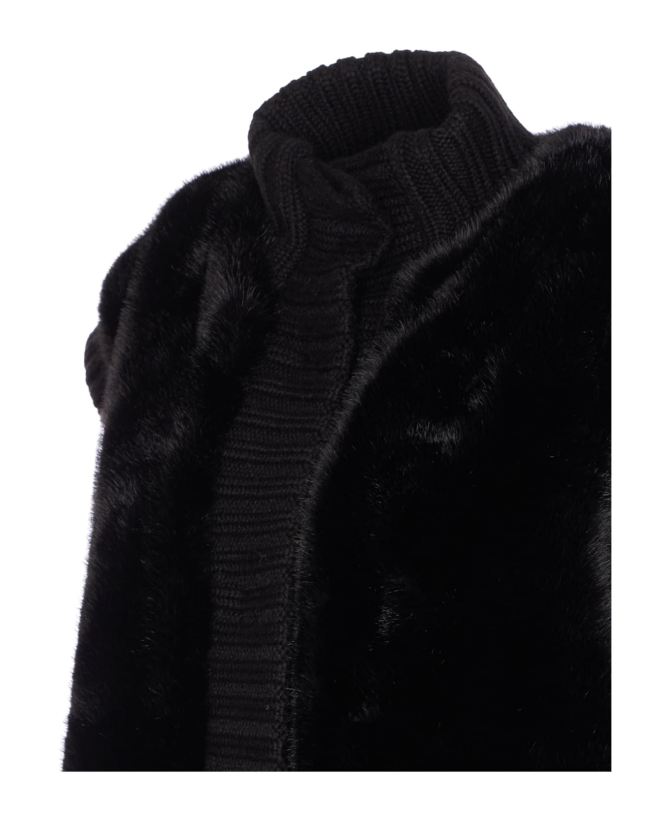 Pinko Genovese Faux Fur Vest - Black