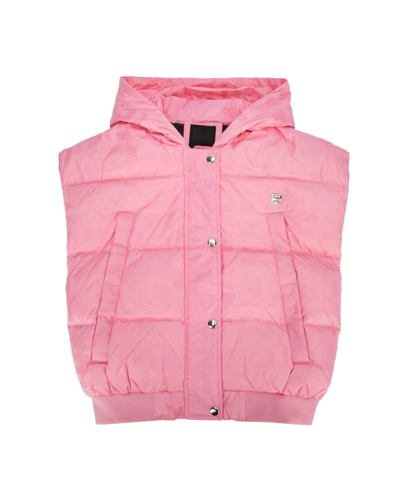 Givenchy 4g Motif Hooded Down Gilet - Rosa