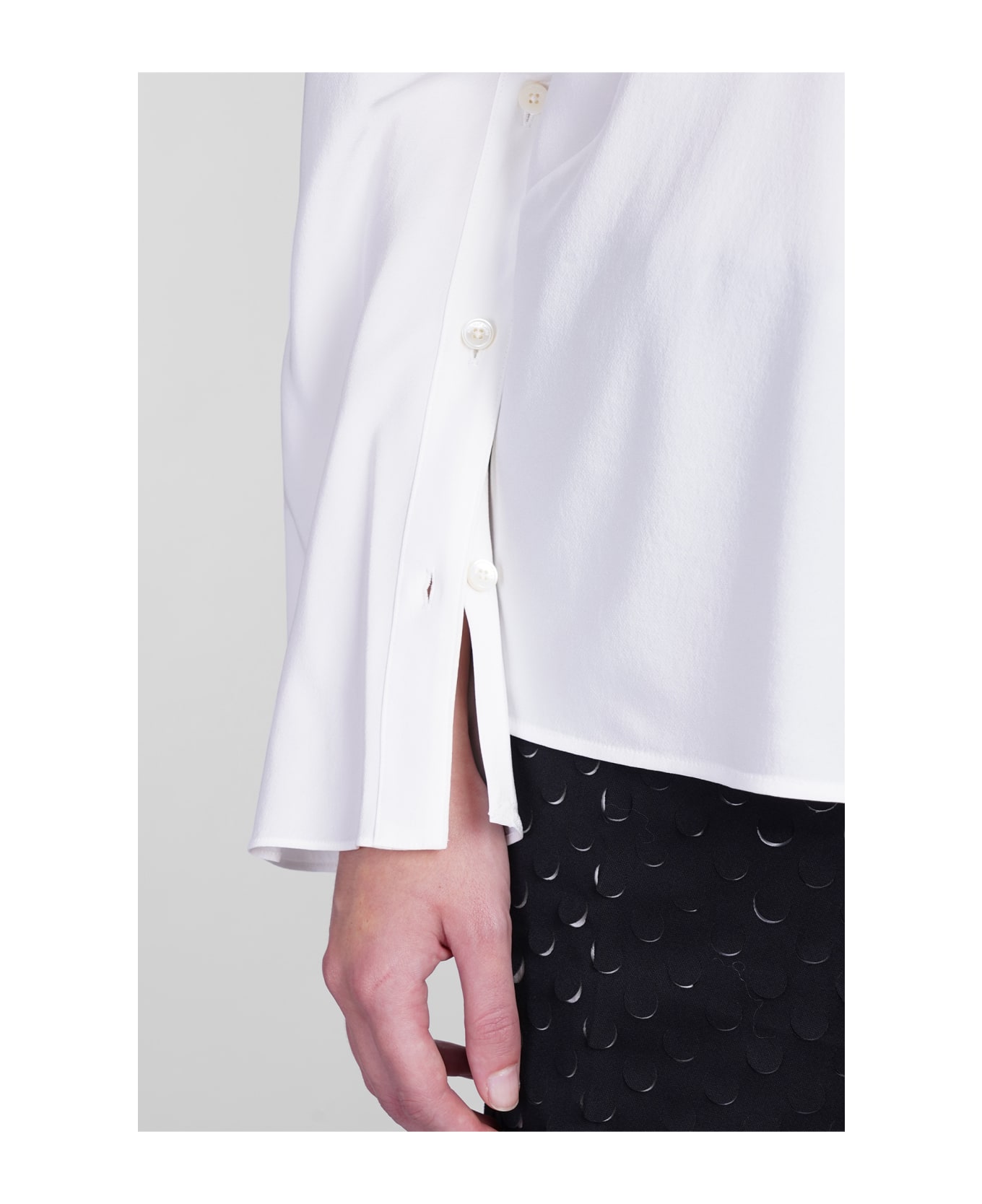 Helmut Lang Blouse In White Silk - white