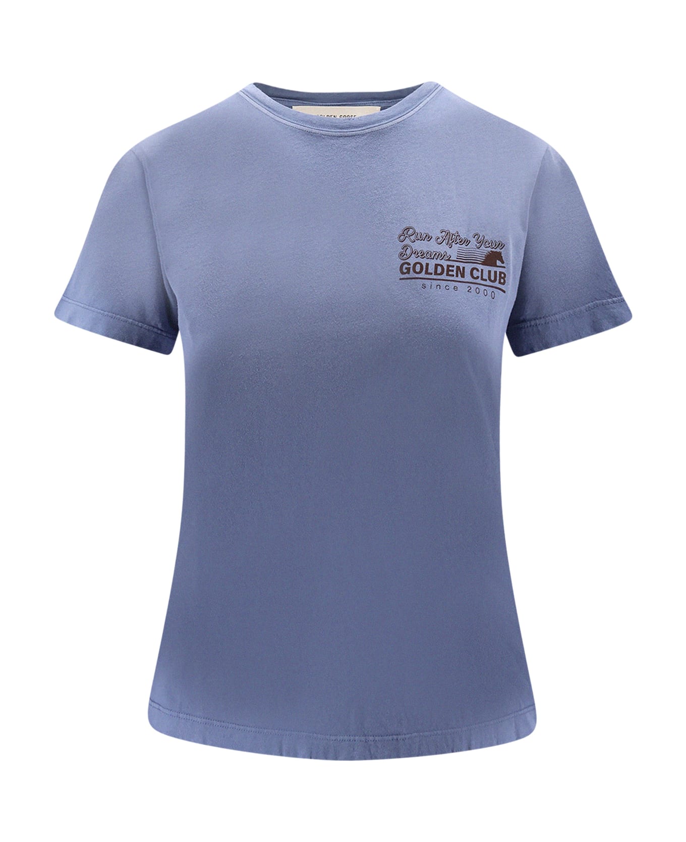 Golden Goose Cotton T-shirt - CHINA BLUE