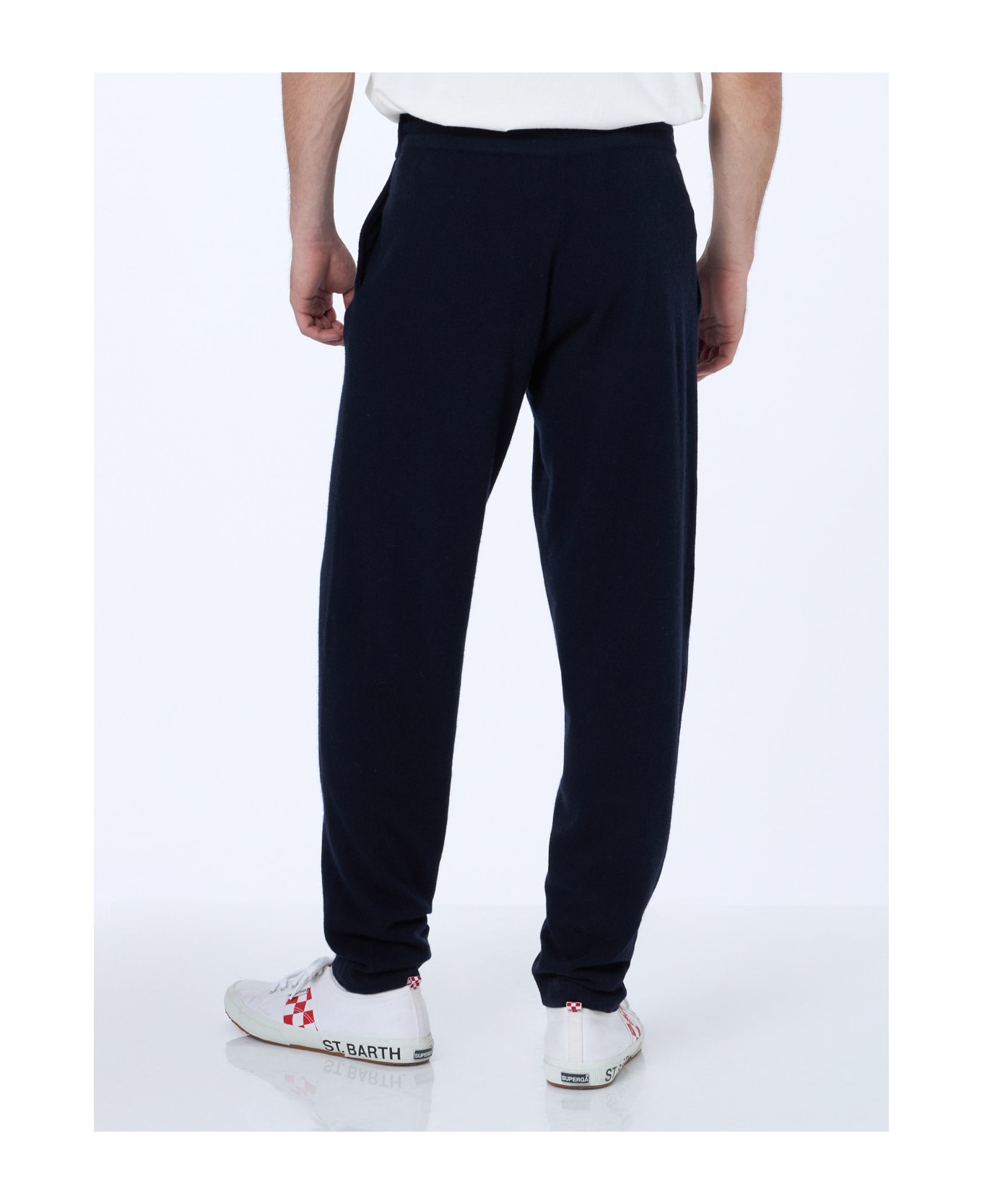 MC2 Saint Barth Man Knitted Blue Jogger Pants Walton - BLUE