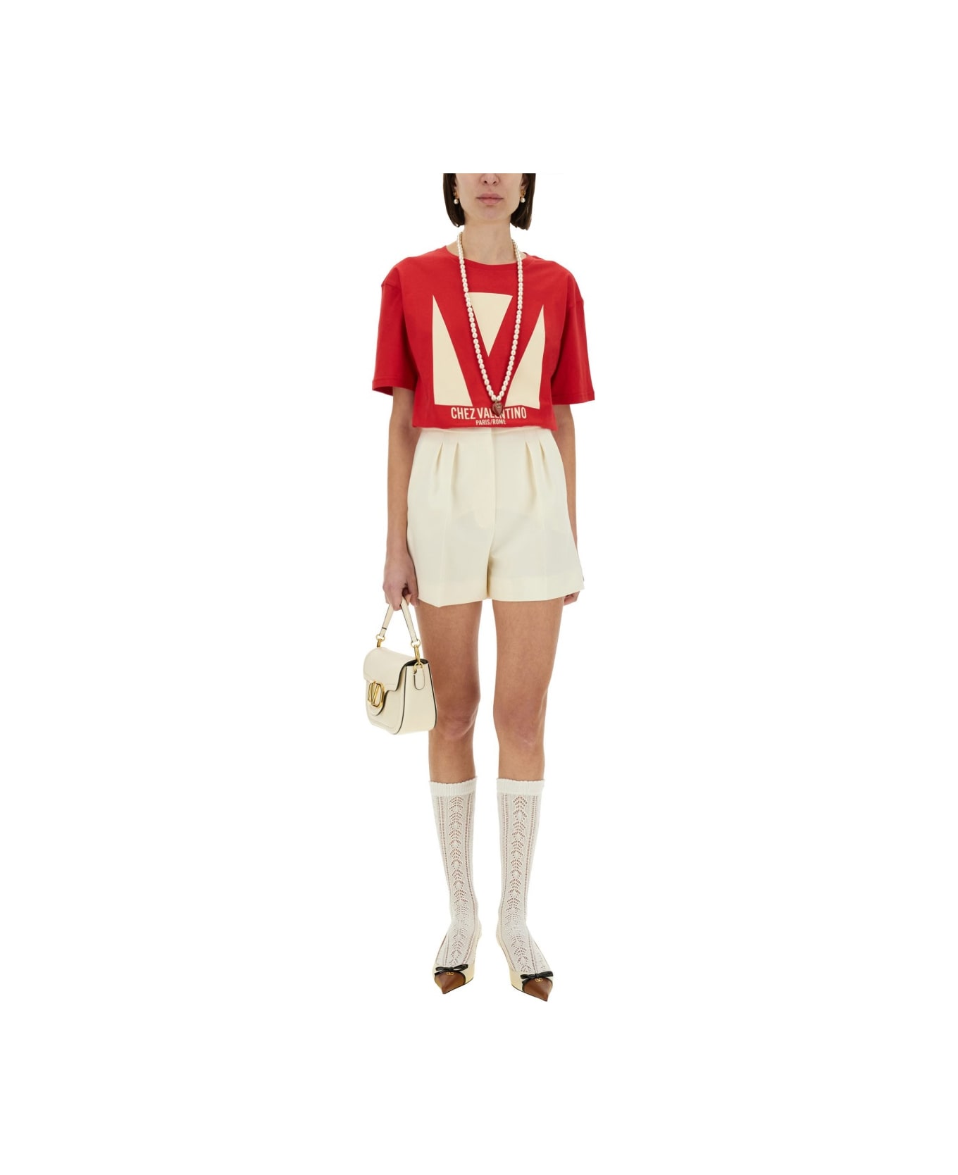 Valentino "chez Valentino" Print T-shirt - RED