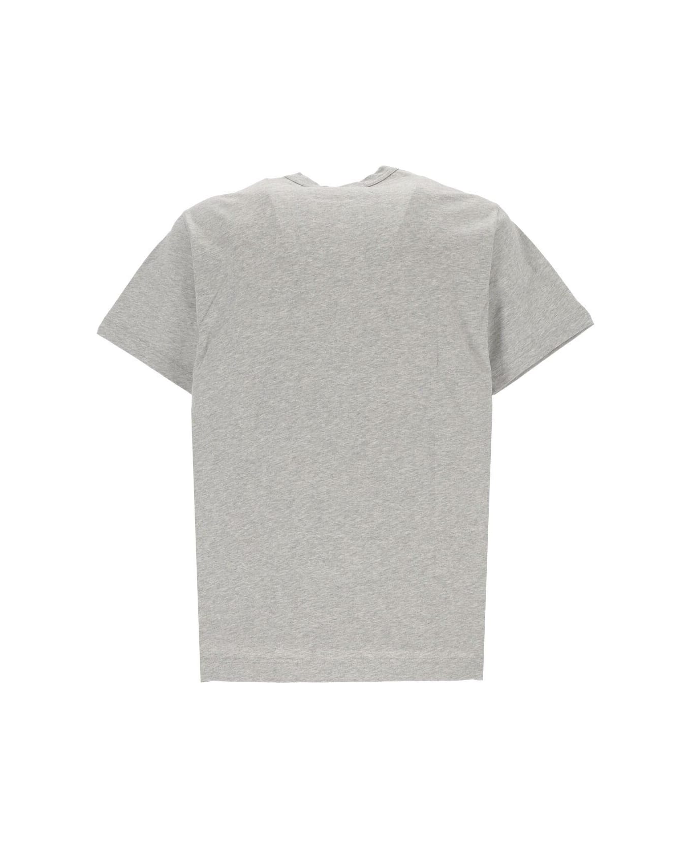 Comme des Garçons Logo Printed Crewneck T-shirt - TOP GREY