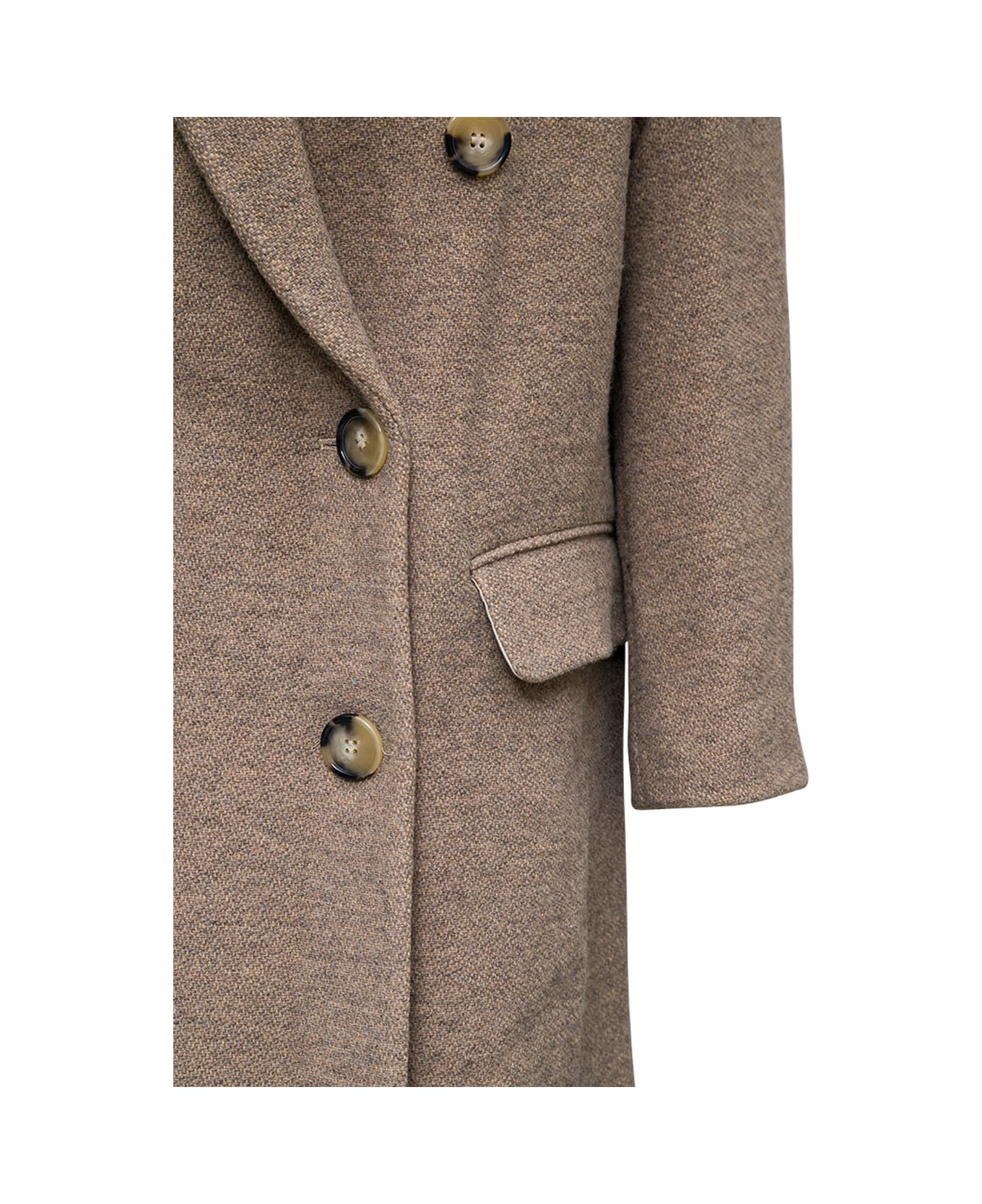 Isabel Marant Étoile Lojima Beige Wool Long Coat | italist, ALWAYS LIKE ...