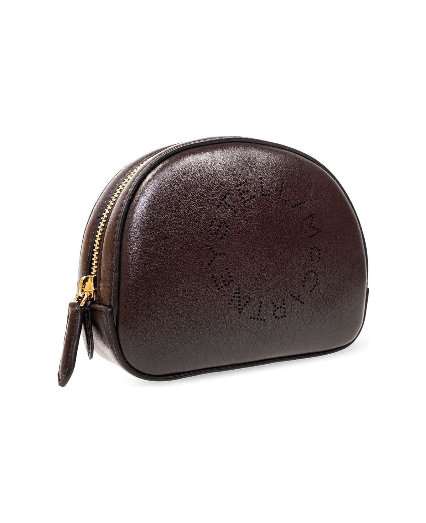 Stella McCartney Logo Perforated Zip-up Beauty Case - Brown