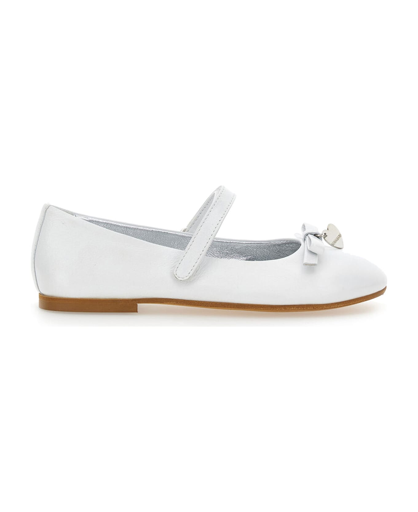 Monnalisa White Ballet Flats For Girl - White