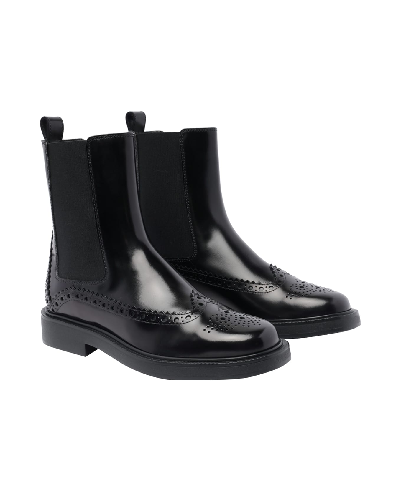 Tod's Leather Booties - Black