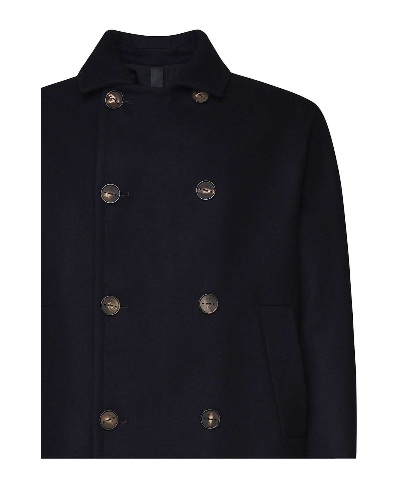 Hevò Ortolini Virgin Wool And Cotton Blend Jacket - Blue