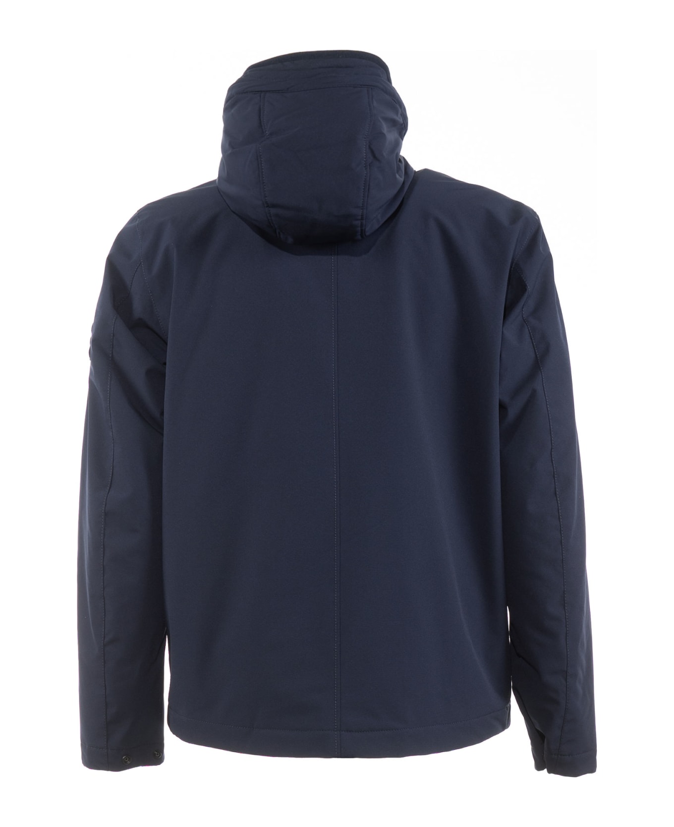 Stone Island Jacket With Zip And Hood - NAVY BLUE コート