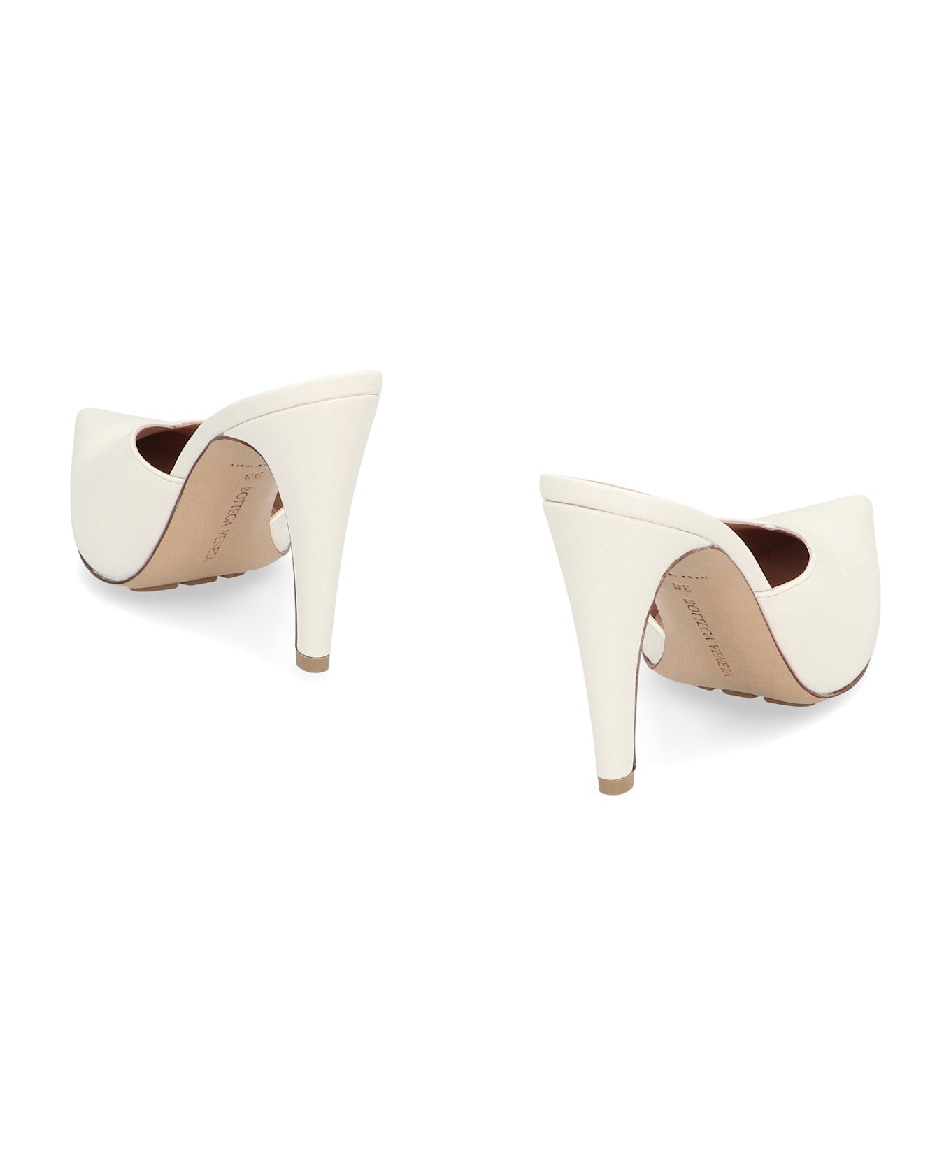 Bottega Veneta Punta Leather Mules - White
